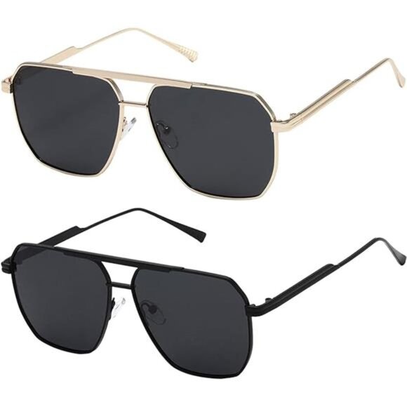 Polarized Sunglasses Womens Men Retro Oversized Square Vintage Shades Classic
